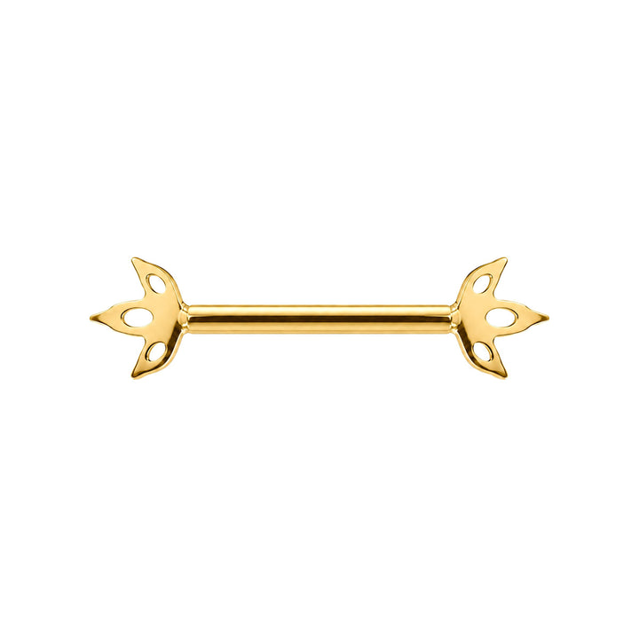Goldfarbener Titan-Nippelring mit 3 Marquise-Zirkonia-Steinen (PVD-beschichtetes Titan G23)