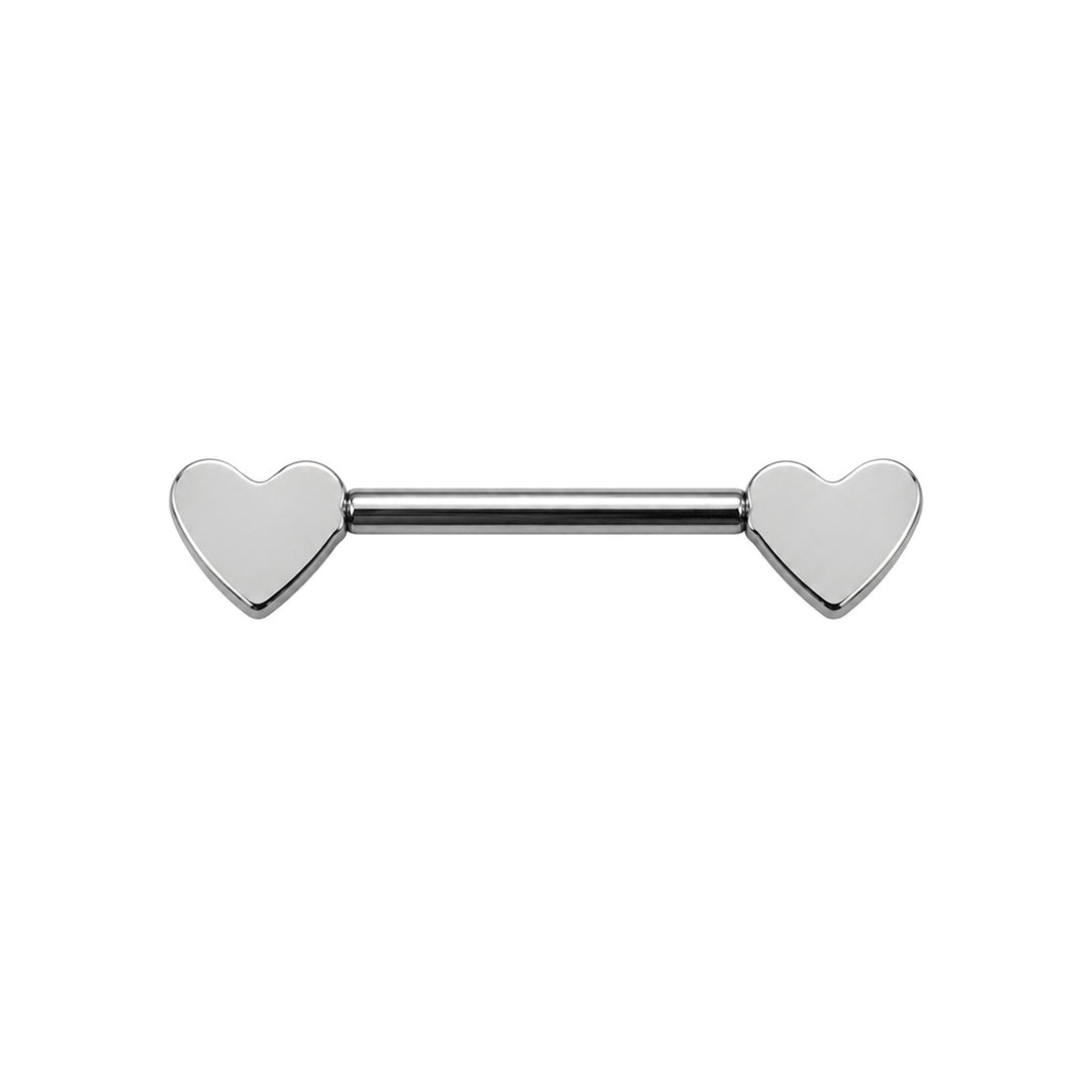 Herzförmiger Brustwarzenpiercing mit Zirkonia-Steinen (Titan G23)