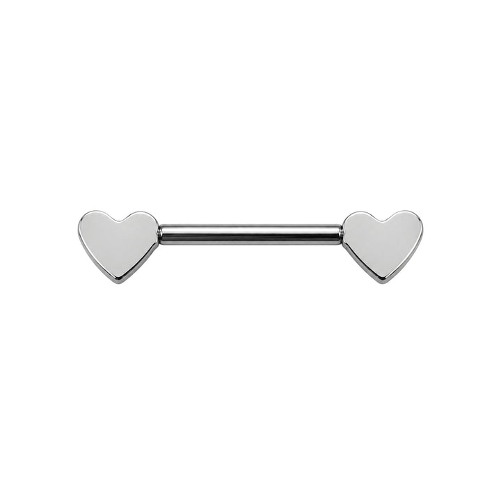 Herzförmiger Brustwarzenpiercing mit Zirkonia-Steinen (Titan G23)