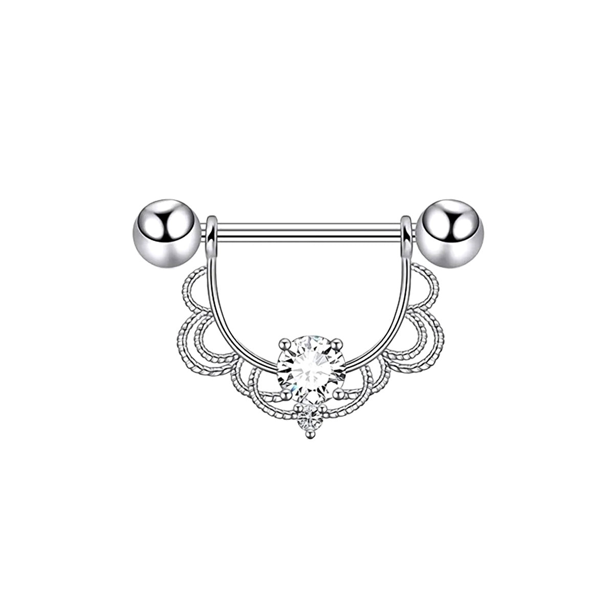 Decorative nipple bracelet with pendant (Steel 316L)
