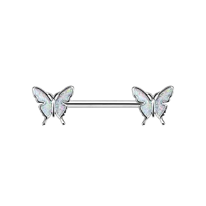 Colourful butterflies nipple bracelet 1.6mm 16mm (Steel 316L)