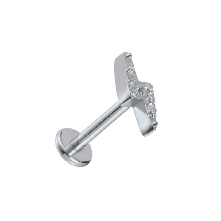 Blitz-Rostkorb mit Zirkonia-Steinen, Labret 1,2 mm (Titan G23)