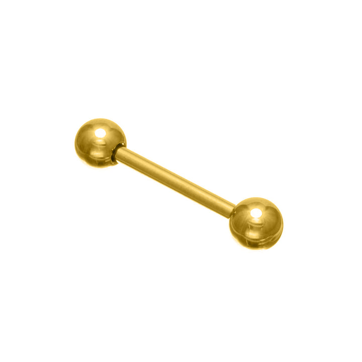 Gold titanium barbell tongue stud 1.6mm (PVD Titanium G23)