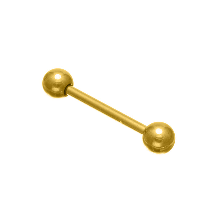 Gold titanium barbell tongue stud 1.6mm (PVD Titanium G23)