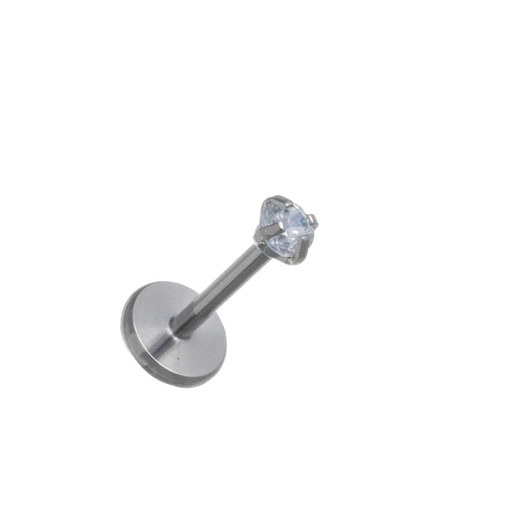 Titaani labret zirkonia kivellä Push-in 0.8mm (Titaani G23)