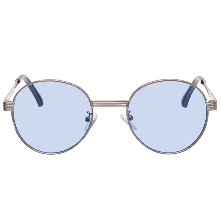 Round sunglasses with sturdy metal frame