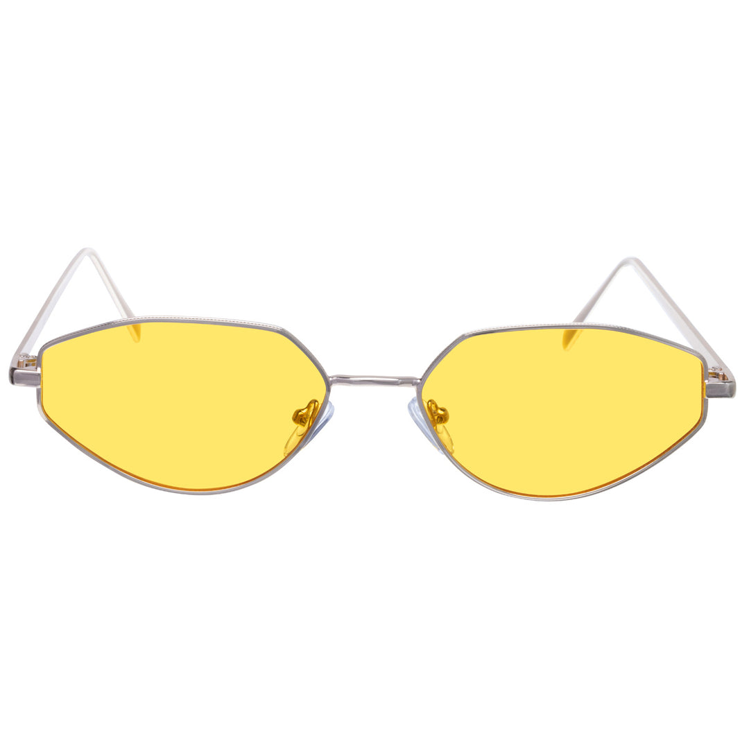 Eckige ovale Sonnenbrille mit Metallrahmen