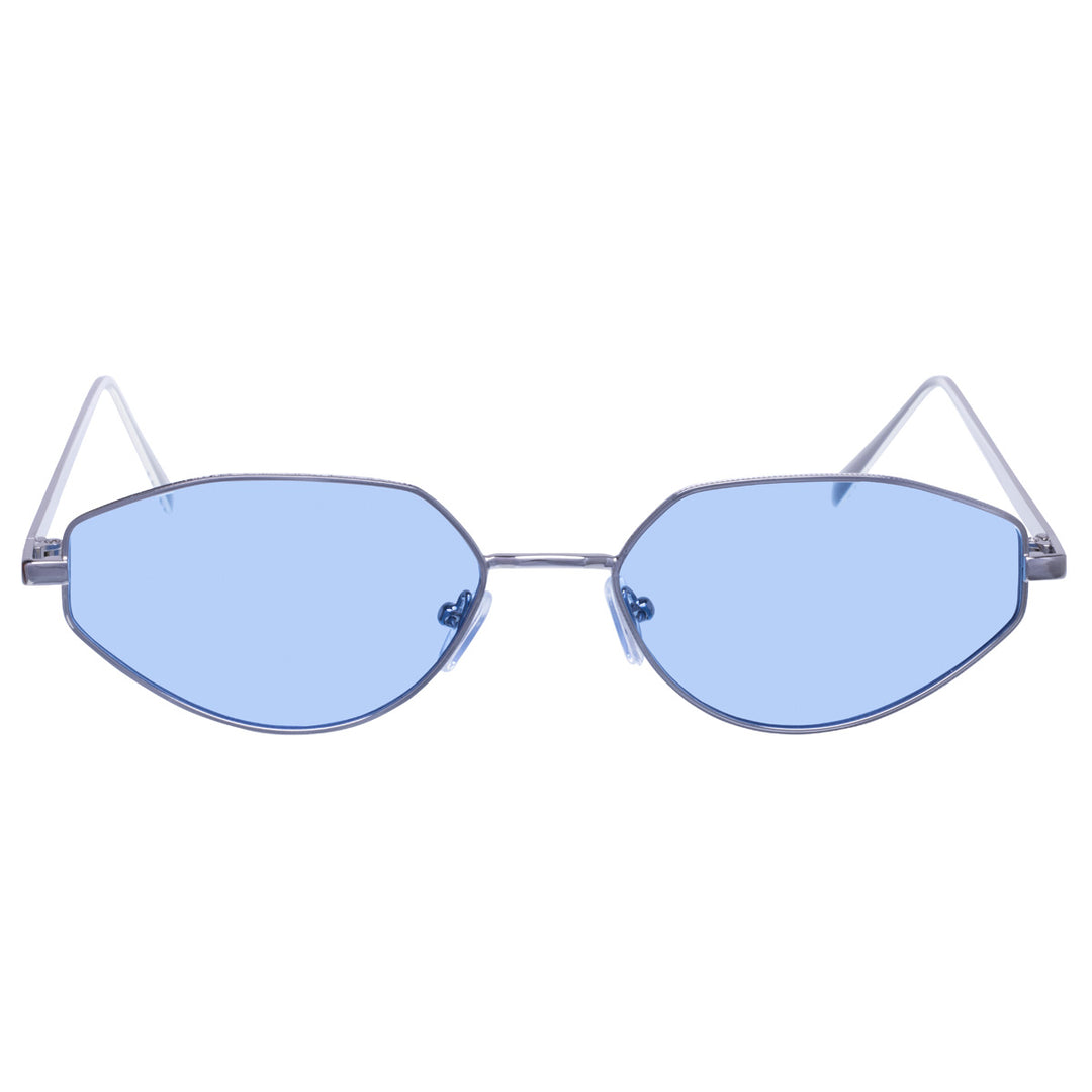 Eckige ovale Sonnenbrille mit Metallrahmen