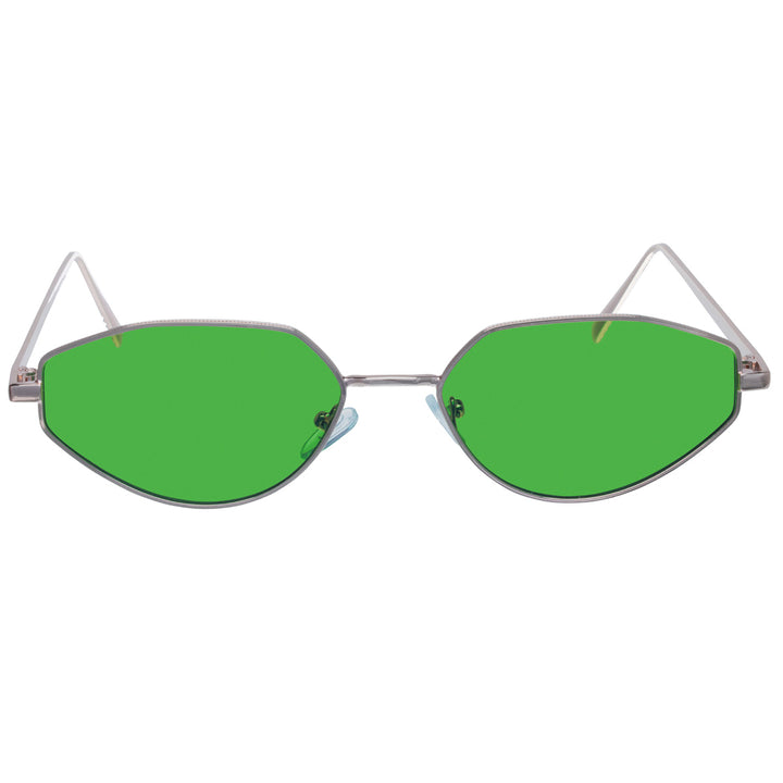 Eckige ovale Sonnenbrille mit Metallrahmen