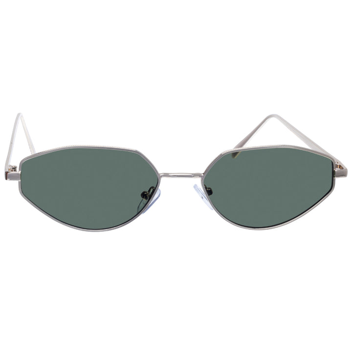 Eckige ovale Sonnenbrille mit Metallrahmen