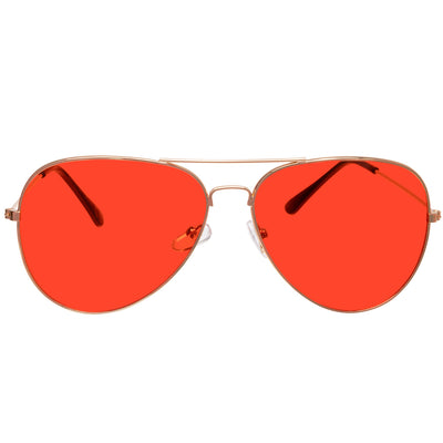 Red pilot glasses sunglasses
