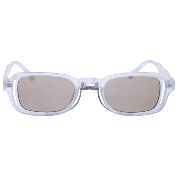 Low rectangular sunglasses with metal decoration