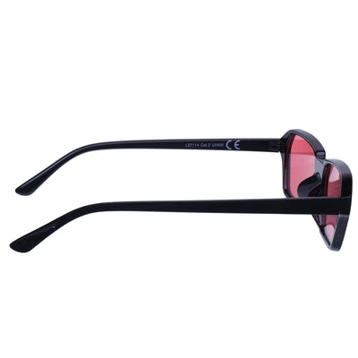 Angled rectangular sunglasses thin frames