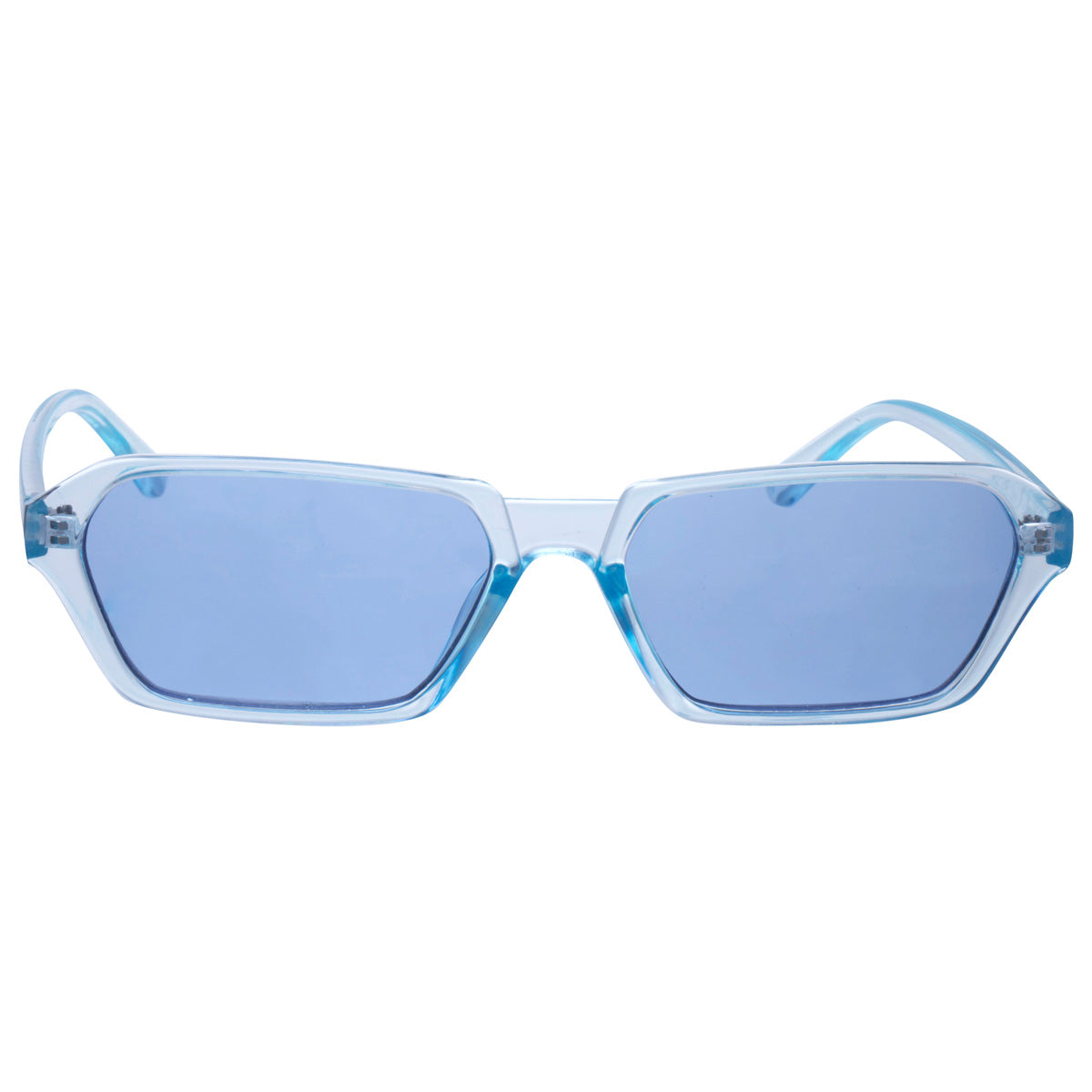 Angled rectangular sunglasses thin frames