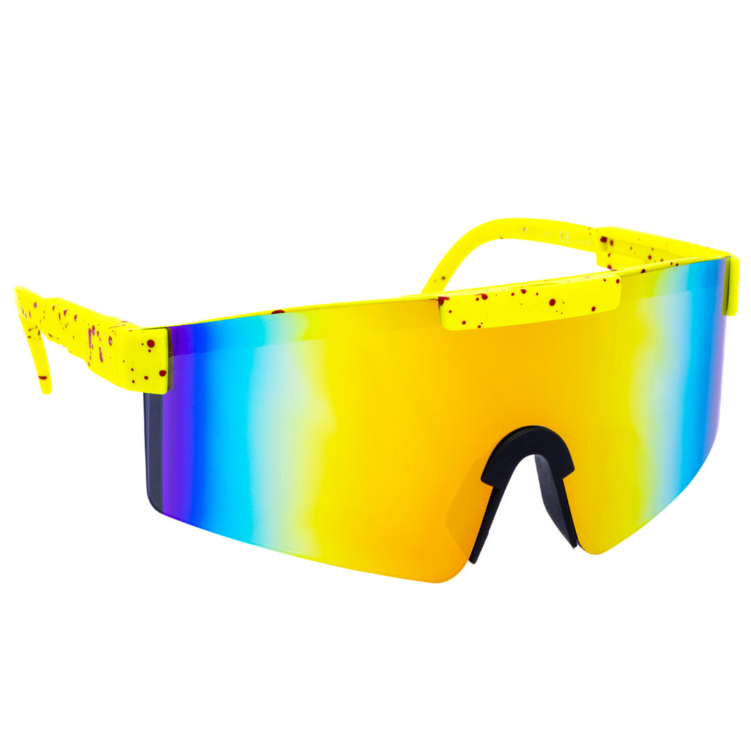 Sportlich bunte Sonnenbrille mit verspiegelten Gläsern