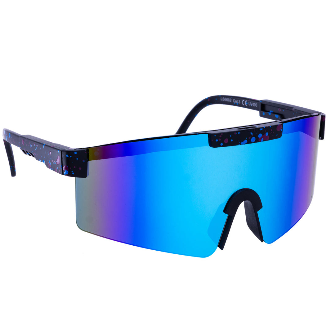 Sportlich bunte Sonnenbrille mit verspiegelten Gläsern