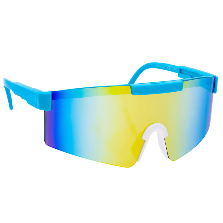 Sportlich bunte Sonnenbrille mit verspiegelten Gläsern