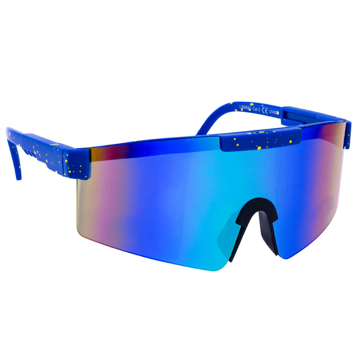 Sportlich bunte Sonnenbrille mit verspiegelten Gläsern