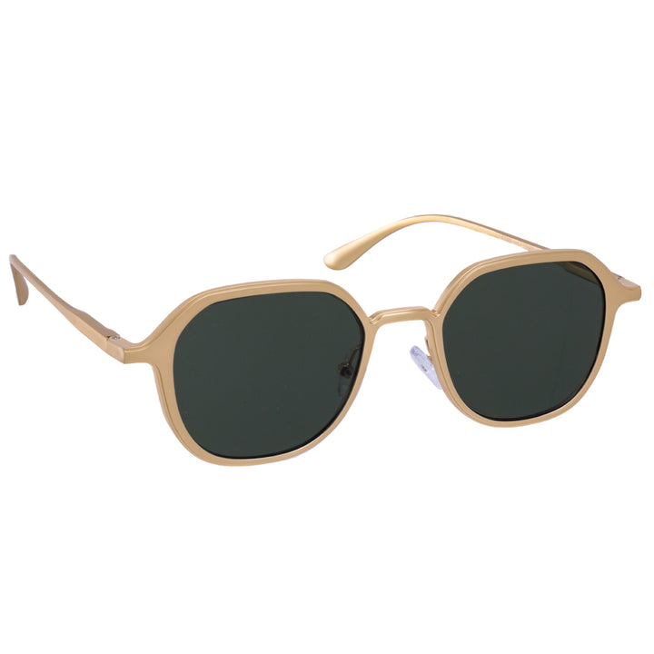 Angular sunglasses with metal frame