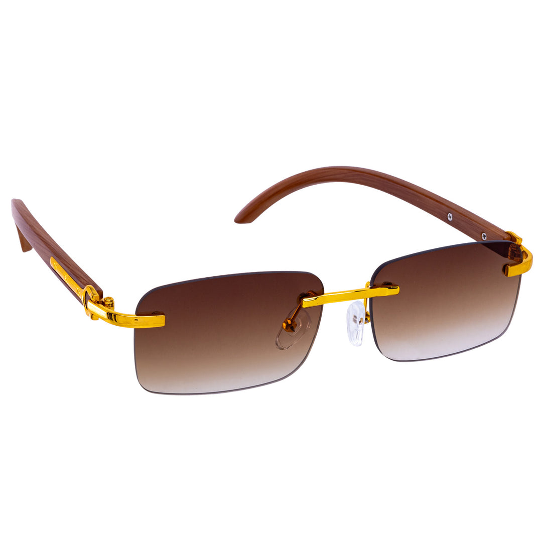 Low rectangular frameless sunglasses