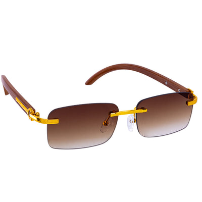 Low rectangular frameless sunglasses