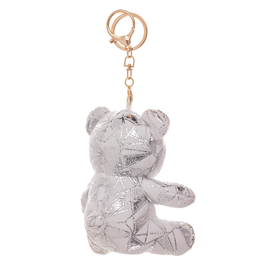 Glitzernder Teddybär Schlüsselanhänger Rucksack Korb 11,5cm