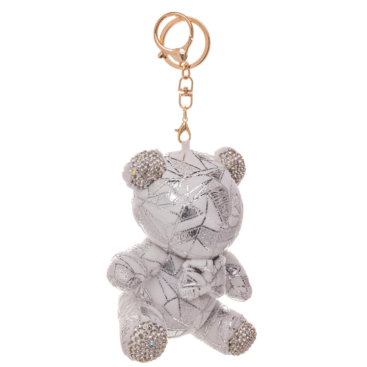 Glitzernder Teddybär Schlüsselanhänger Rucksack Korb 11,5cm