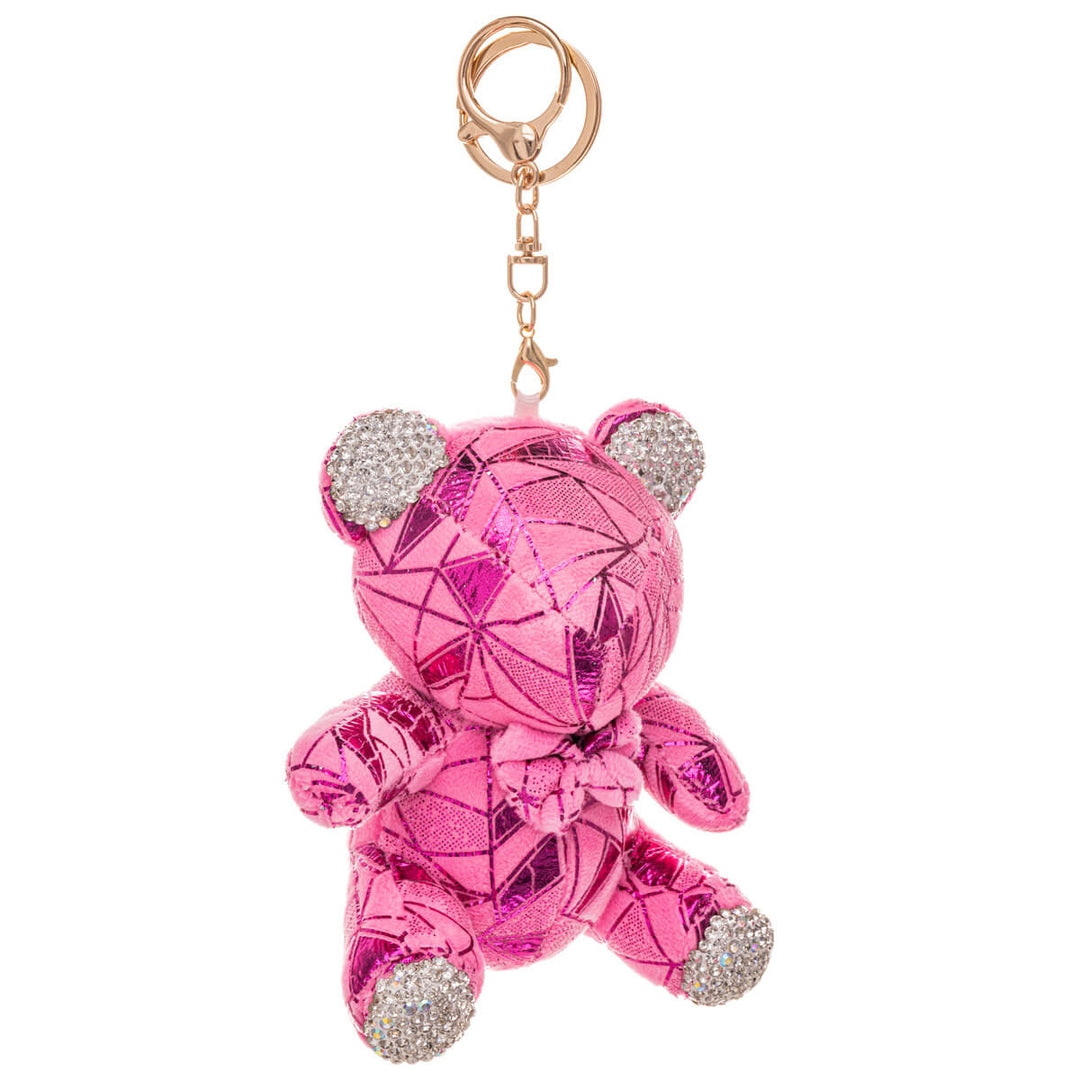 Glitzernder Teddybär Schlüsselanhänger Rucksack Korb 11,5cm