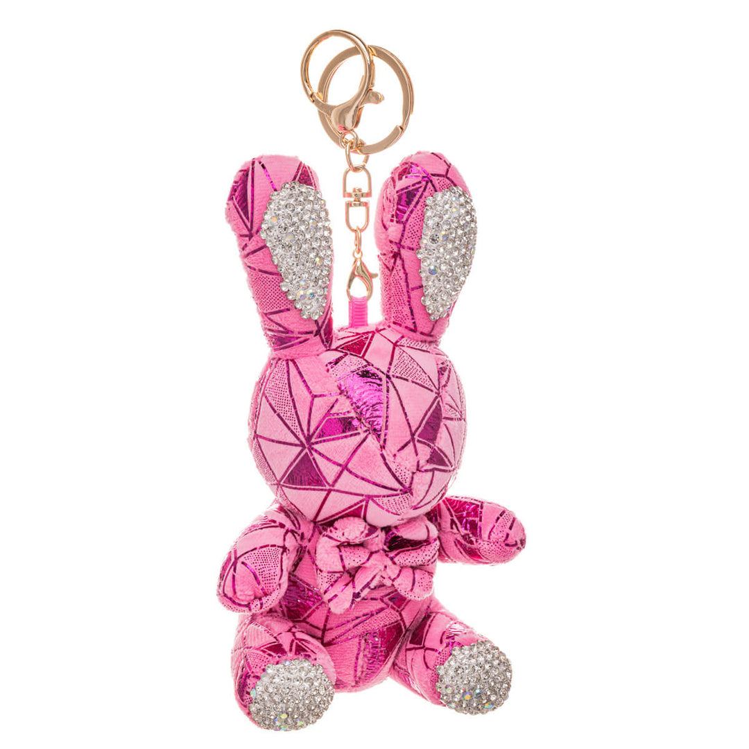 Glitzernder Hase Schlüsselanhänger Rucksack Korb 16cm