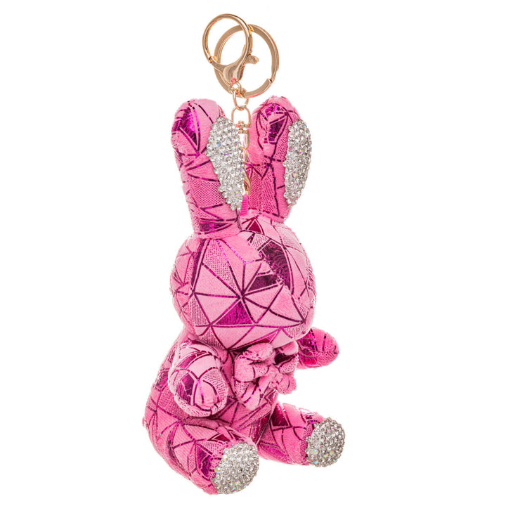 Glitzernder Hase Schlüsselanhänger Rucksack Korb 16cm