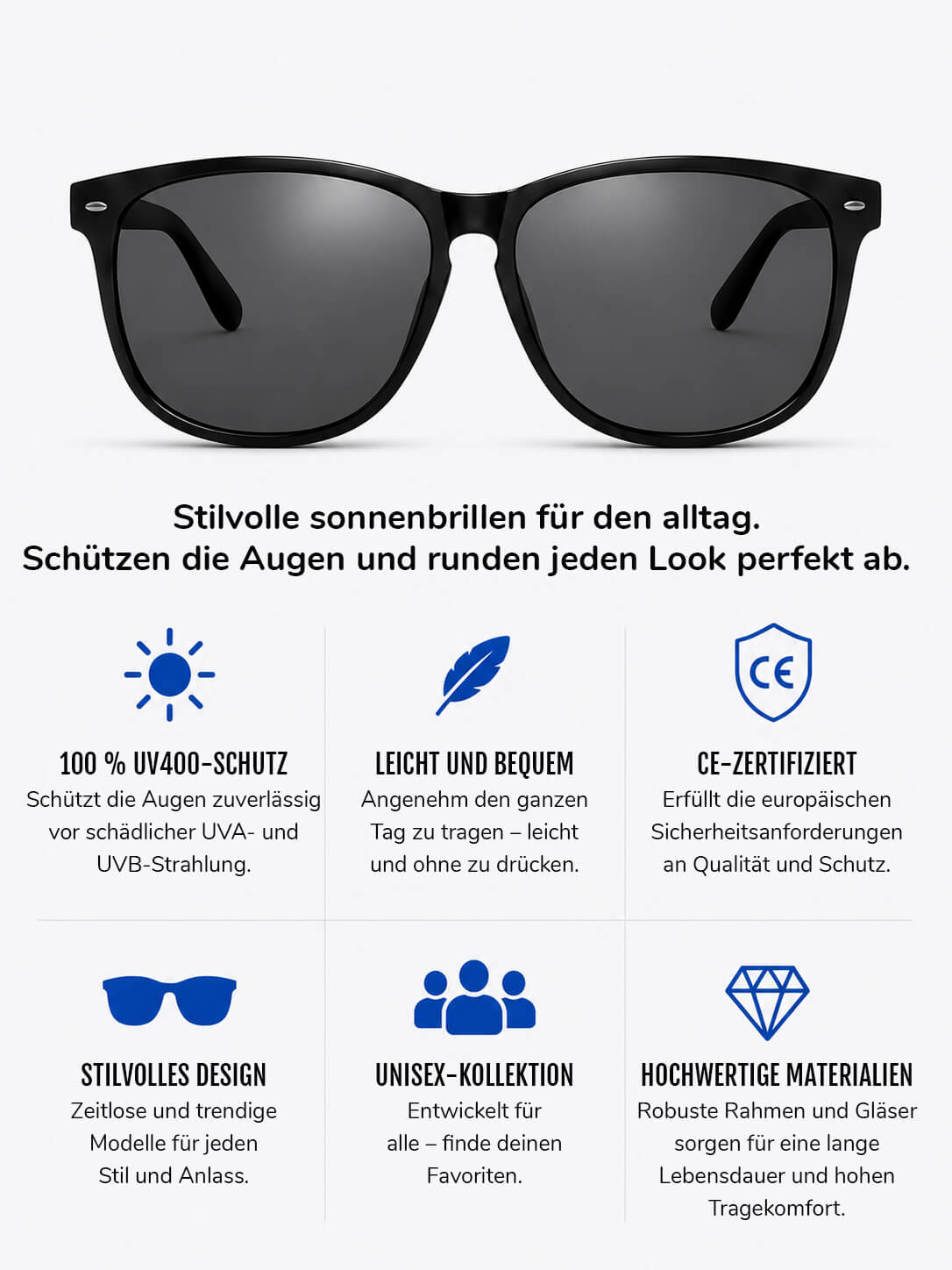 Eckige Imagebrille Fake-Brille