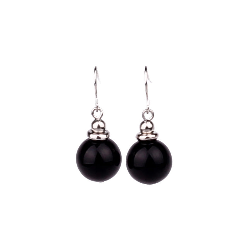 Hanging glass bead earrings (Steel 316L)