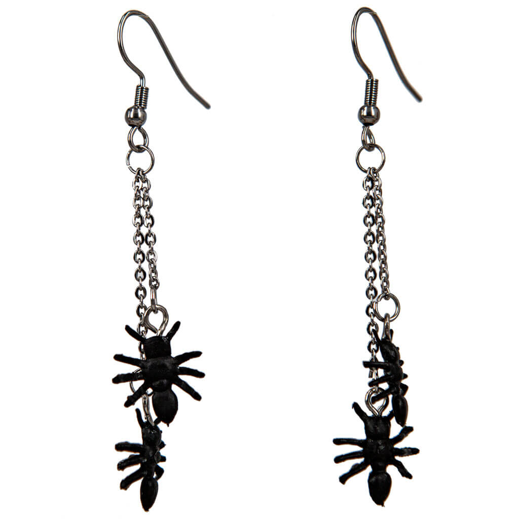 Hanging spider earrings