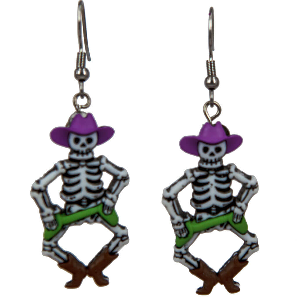 Dancing skeleton earrings