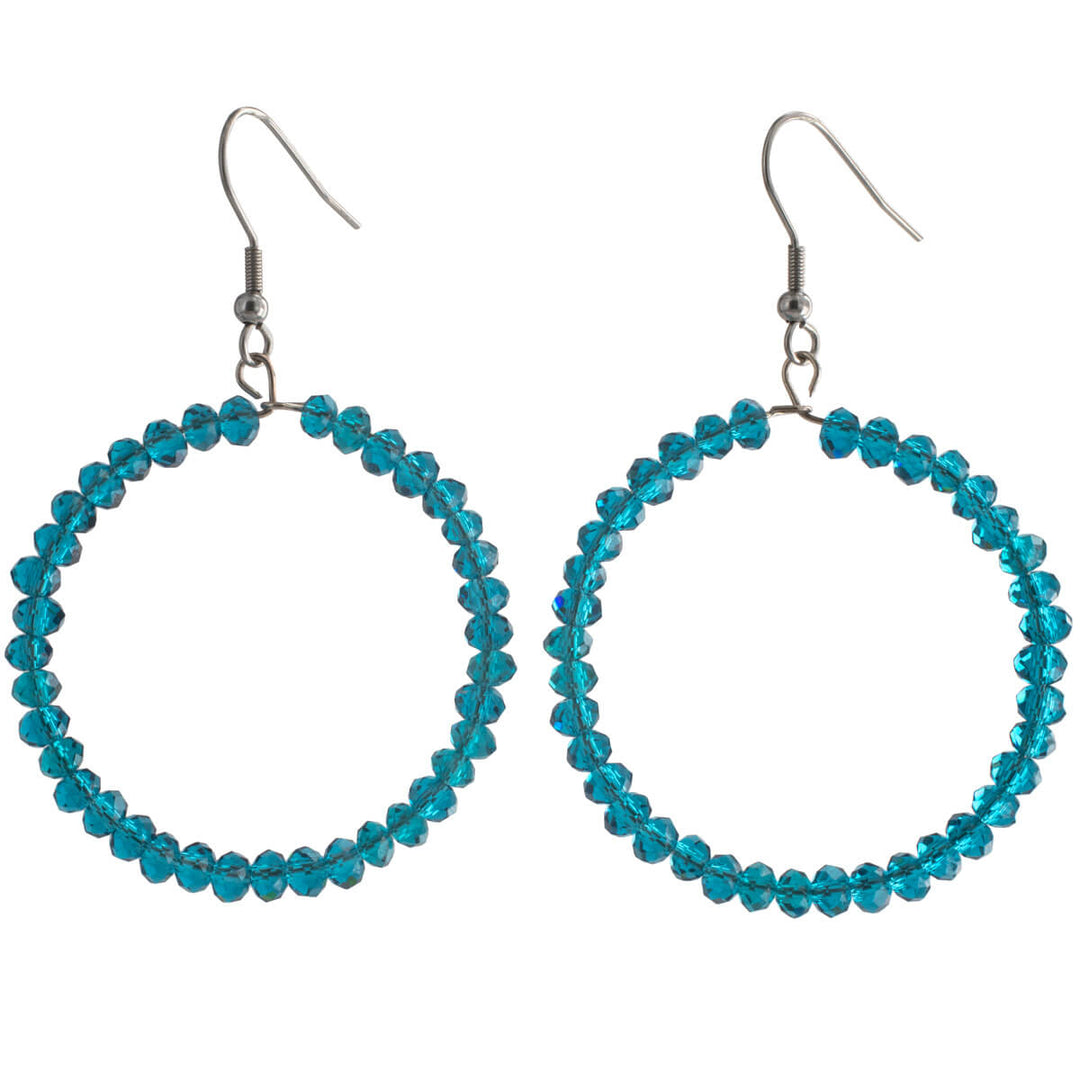 Glass bead ring earrings