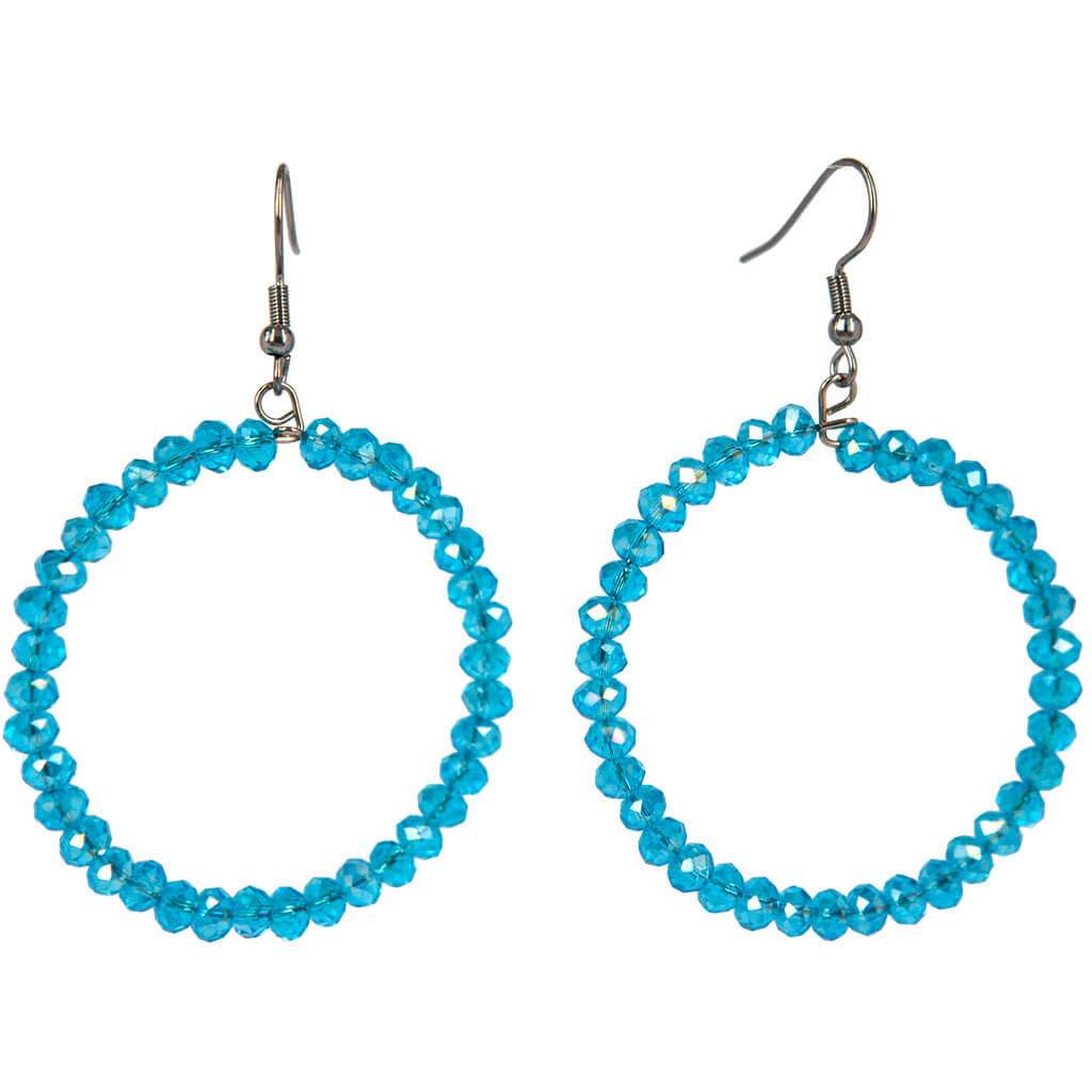 Glass bead ring earrings