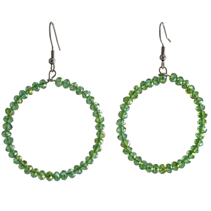 Glass bead ring earrings