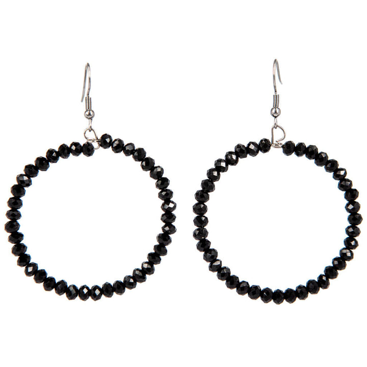 Glass bead ring earrings