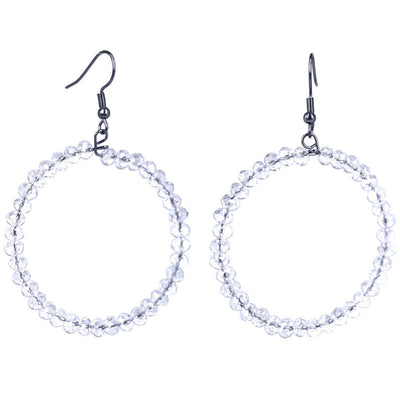 Glass bead ring earrings