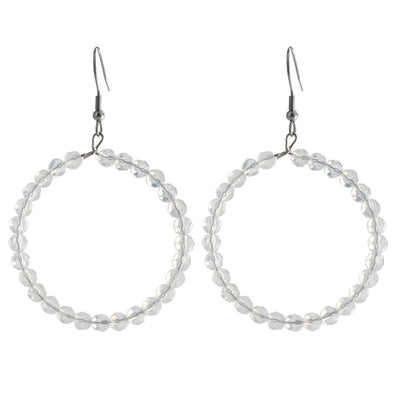 Glass bead ring earrings