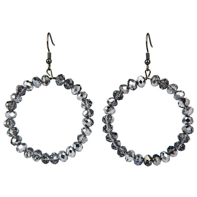 Glass beaded ring earrings