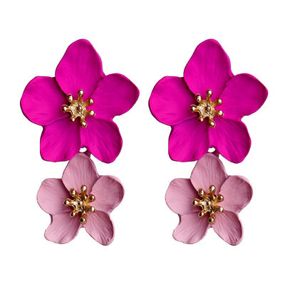 Hanging flower earrings