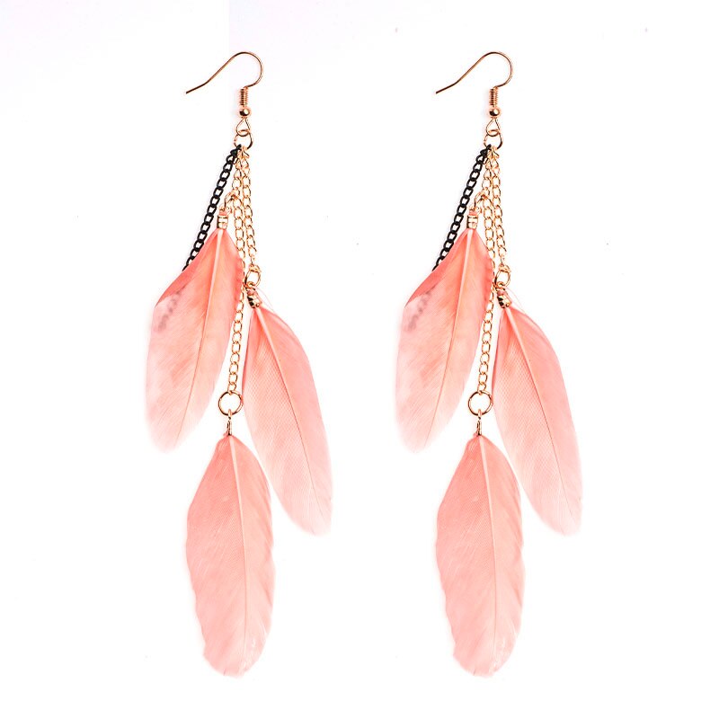 Hanging feather earrings