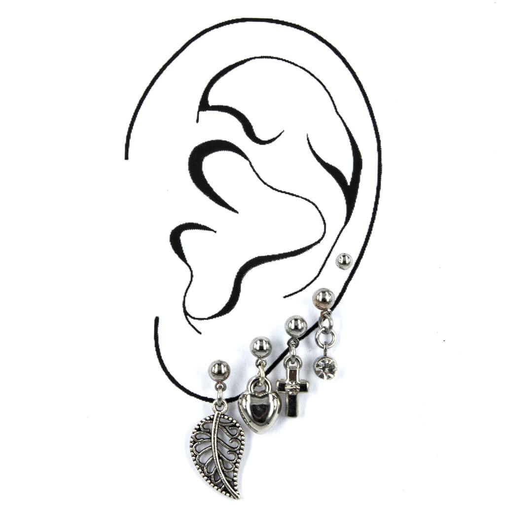 Single earring set 5pcs