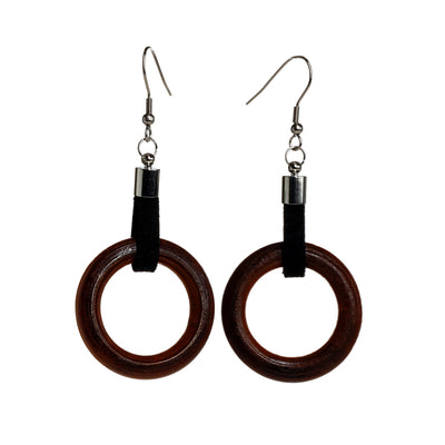 Domestic ring wooden earrings