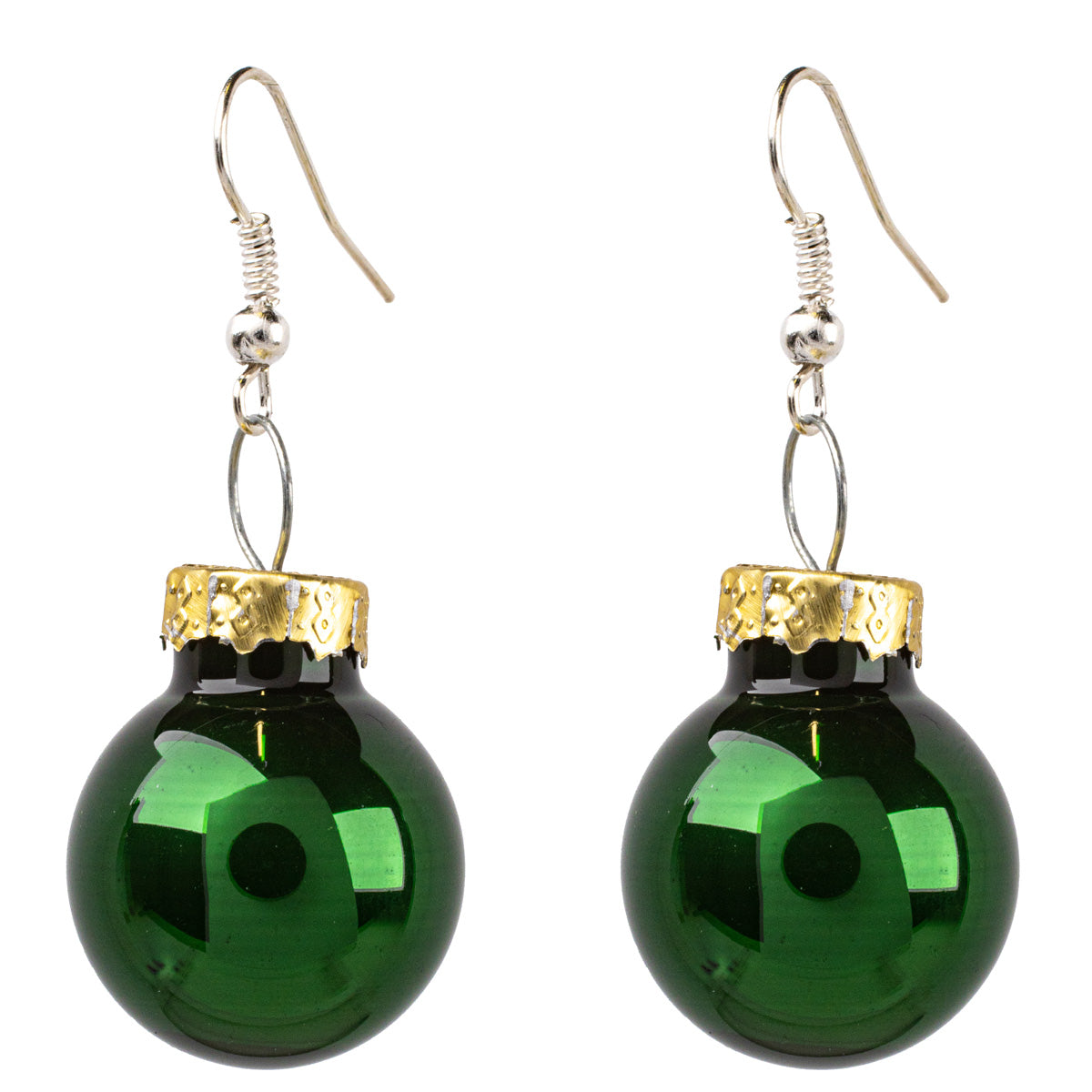 Mirroring Christmas ball earrings Christmas ornament ø1,9cm