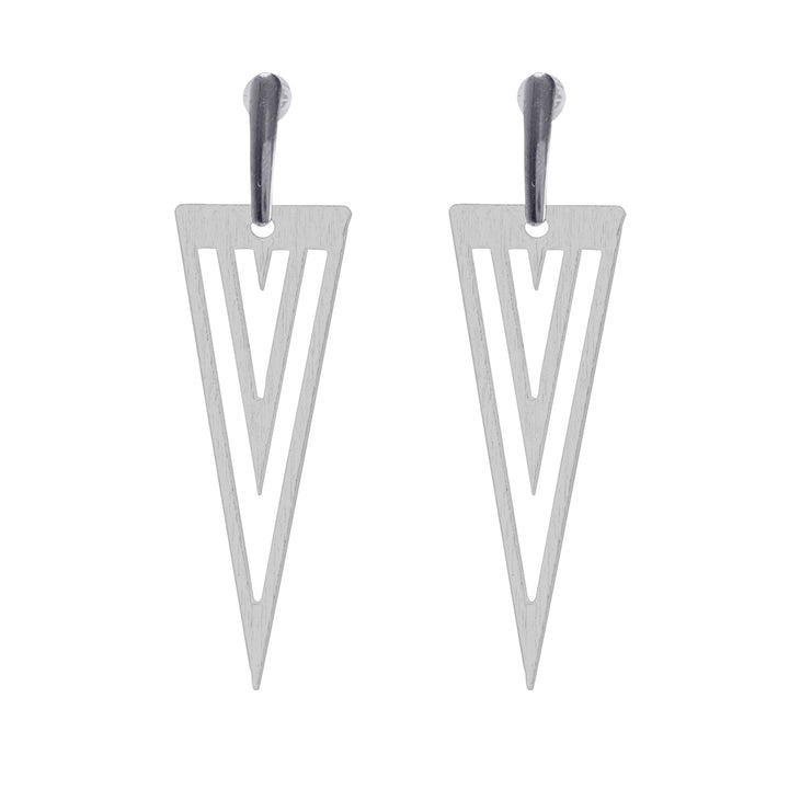 Domestic wooden earrings triangles (steel 316L)