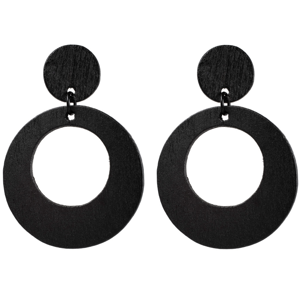 Domestic wooden earrings rings (steel 316L)