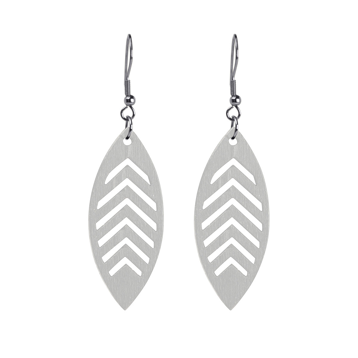 Wooden leaf earrings (steel 316L)