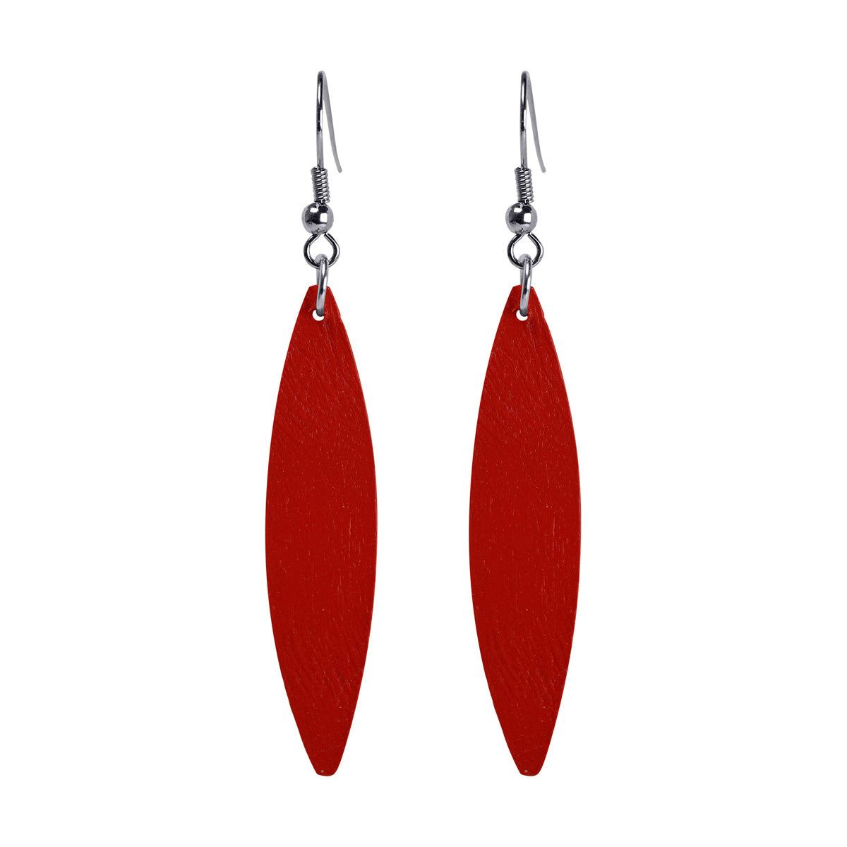Domestic wooden earrings ovals (steel 316L)